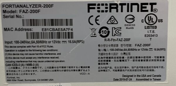 Fortianalyzer 200F - Image 4